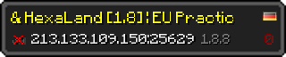 Userbar 320x64 in Minecraft-Stil für den Server 213.133.109.150:25629