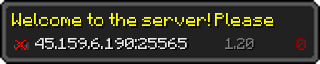 Userbar 320x64 in minecraft style for 45.159.6.190:25565