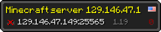 Userbar 320x64 in minecraft style for 129.146.47.149:25565