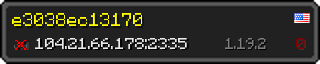 Userbar 320x64 in minecraft style for 104.21.66.178:2335