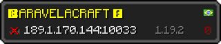 Userbar 320x64 in Minecraft-Stil für den Server 189.1.170.144:10033