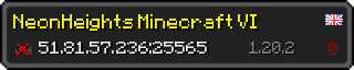 Userbar 320x64 in Minecraft-Stil für den Server 51.81.57.236:25565