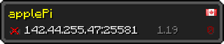 Userbar 320x64 in minecraft style for 142.44.255.47:25581