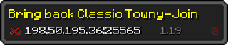 Userbar 320x64 in Minecraft-Stil für den Server 198.50.195.36:25565