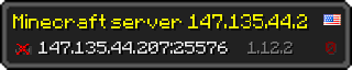 Userbar 320x64 in minecraft style for 147.135.44.207:25576