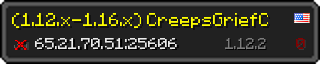 Userbar 320x64 in Minecraft-Stil für den Server 65.21.70.51:25606