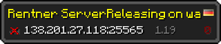 Userbar 320x64 in minecraft style for 138.201.27.118:25565