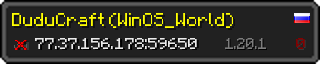 Userbar 320x64 in Minecraft-Stil für den Server 77.37.156.178:59650