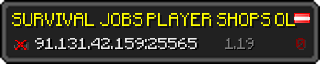 Userbar 320x64 in minecraft style for 91.131.42.159:25565