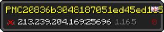 Userbar 320x64 in minecraft style for 213.239.204.169:25696