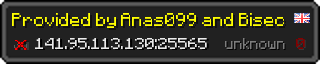 Userbar 320x64 in Minecraft-Stil für den Server 141.95.113.130:25565