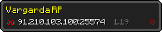 Userbar 320x64 in Minecraft-Stil für den Server 91.210.103.100:25574