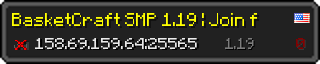 Userbar 320x64 in minecraft style for 158.69.159.64:25565