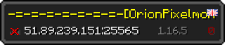 Userbar 320x64 in Minecraft-Stil für den Server 51.89.239.151:25565