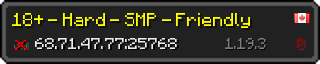 Userbar 320x64 in Minecraft-Stil für den Server 68.71.47.77:25768