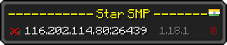 Userbar 320x64 in Minecraft-Stil für den Server 116.202.114.80:26439