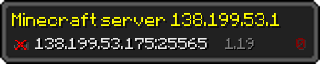 Userbar 320x64 in Minecraft-Stil für den Server 138.199.53.175:25565