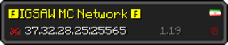 Userbar 320x64 in minecraft style for 37.32.28.25:25565