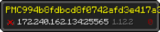 Userbar 320x64 in Minecraft-Stil für den Server 172.240.162.134:25565