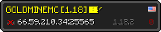 Userbar 320x64 in Minecraft-Stil für den Server 66.59.210.34:25565
