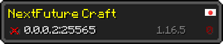 Userbar 320x64 in minecraft style for 0.0.0.2:25565