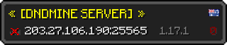 Userbar 320x64 in minecraft style for 203.27.106.190:25565