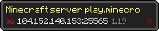 Userbar 320x64 in Minecraft-Stil für den Server 104.152.140.153:25565