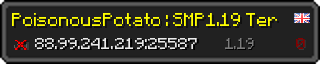 Userbar 320x64 in minecraft style for 88.99.241.219:25587