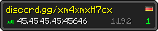 Userbar 320x64 in Minecraft-Stil für den Server 45.45.45.45:45646