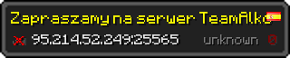 Userbar 320x64 in Minecraft-Stil für den Server 95.214.52.249:25565