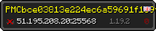 Userbar 320x64 in Minecraft-Stil für den Server 51.195.208.20:25568