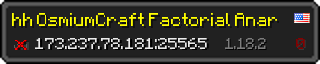 Userbar 320x64 in minecraft style for 173.237.78.181:25565