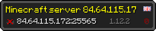 Userbar 320x64 in Minecraft-Stil für den Server 84.64.115.172:25565