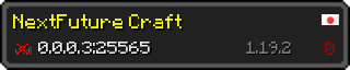 Userbar 320x64 in minecraft style for 0.0.0.3:25565