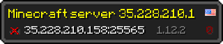 Userbar 320x64 in minecraft style for 35.228.210.158:25565