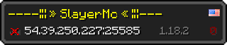 Userbar 320x64 in Minecraft-Stil für den Server 54.39.250.227:25585