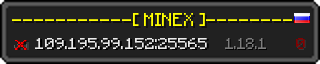 Userbar 320x64 in minecraft style for 109.195.99.152:25565