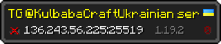 Userbar 320x64 in minecraft style for 136.243.56.225:25519