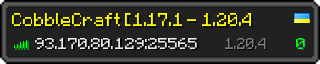 Userbar 320x64 in Minecraft-Stil für den Server 93.170.80.129:25565