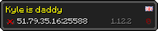 Userbar 320x64 in Minecraft-Stil für den Server 51.79.35.16:25588