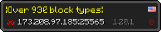 Userbar 320x64 in minecraft style for 173.208.97.185:25565