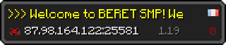 Userbar 320x64 in Minecraft-Stil für den Server 87.98.164.122:25581