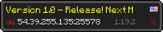 Userbar 320x64 in Minecraft-Stil für den Server 54.39.255.135:25578