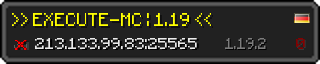 Userbar 320x64 in minecraft style for 213.133.99.83:25565