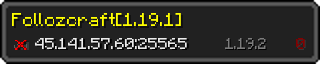 Userbar 320x64 in minecraft style for 45.141.57.60:25565