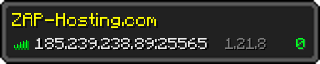 Userbar 320x64 in Minecraft-Stil für den Server 185.239.238.89:25565