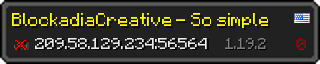 Userbar 320x64 in Minecraft-Stil für den Server 209.58.129.234:56564