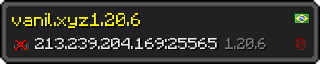 Userbar 320x64 in minecraft style for 213.239.204.169:25565