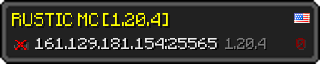 Userbar 320x64 in minecraft style for 161.129.181.154:25565