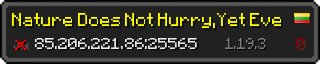 Userbar 320x64 in Minecraft-Stil für den Server 85.206.221.86:25565